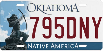 OK license plate 795DNY