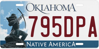 OK license plate 795DPA