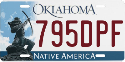OK license plate 795DPF