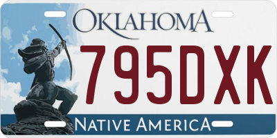 OK license plate 795DXK