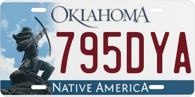 OK license plate 795DYA