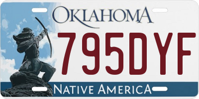 OK license plate 795DYF