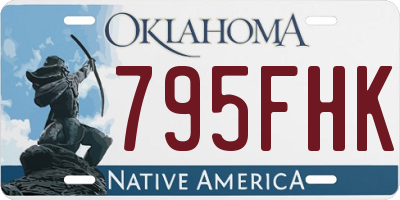 OK license plate 795FHK