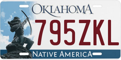 OK license plate 795ZKL