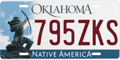 OK license plate 795ZKS
