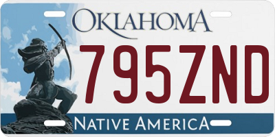 OK license plate 795ZND