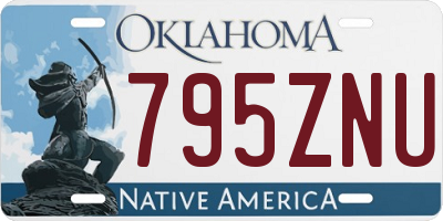 OK license plate 795ZNU