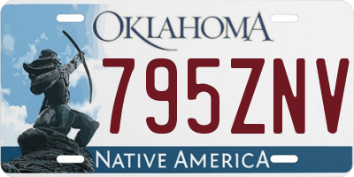 OK license plate 795ZNV