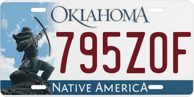 OK license plate 795ZOF