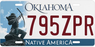 OK license plate 795ZPR