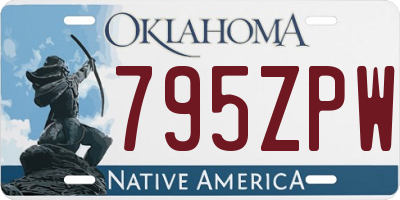 OK license plate 795ZPW