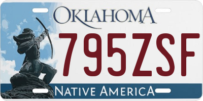 OK license plate 795ZSF