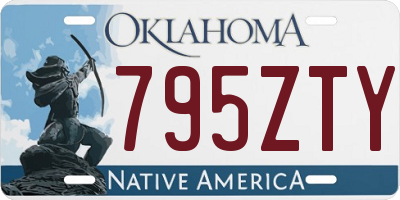 OK license plate 795ZTY