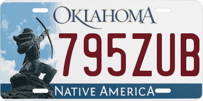 OK license plate 795ZUB