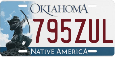 OK license plate 795ZUL