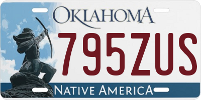 OK license plate 795ZUS