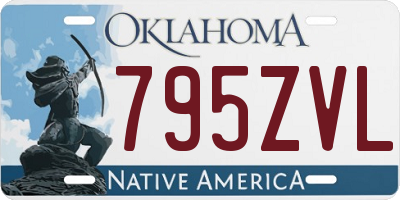 OK license plate 795ZVL