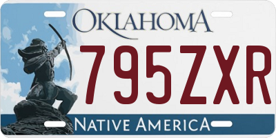 OK license plate 795ZXR