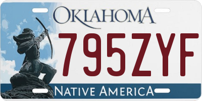 OK license plate 795ZYF