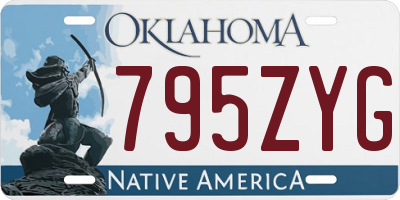 OK license plate 795ZYG
