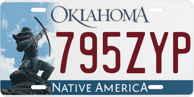 OK license plate 795ZYP