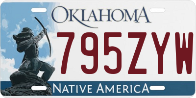 OK license plate 795ZYW