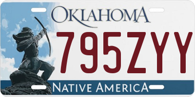 OK license plate 795ZYY