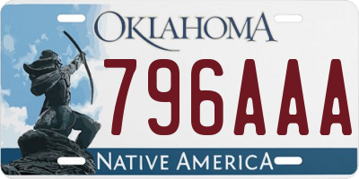 OK license plate 796AAA