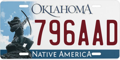 OK license plate 796AAD