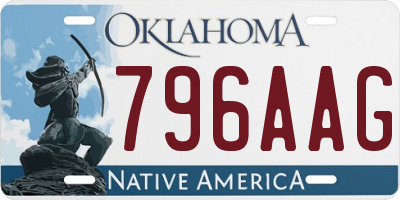OK license plate 796AAG