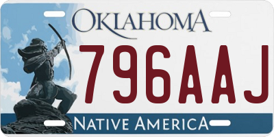 OK license plate 796AAJ