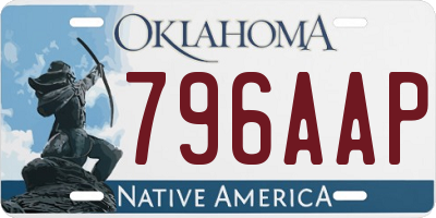 OK license plate 796AAP