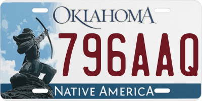 OK license plate 796AAQ