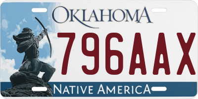 OK license plate 796AAX