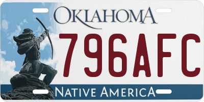 OK license plate 796AFC
