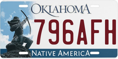 OK license plate 796AFH