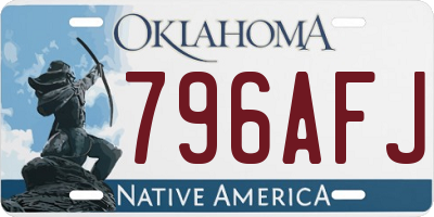 OK license plate 796AFJ
