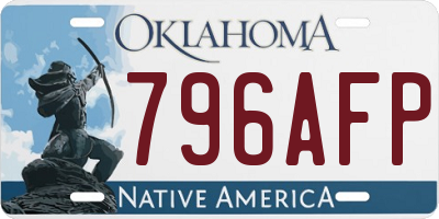 OK license plate 796AFP