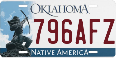 OK license plate 796AFZ