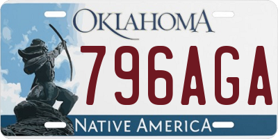 OK license plate 796AGA