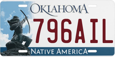 OK license plate 796AIL