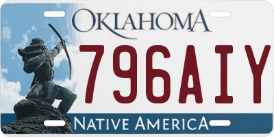 OK license plate 796AIY