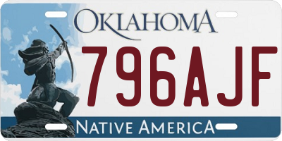 OK license plate 796AJF