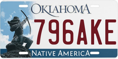 OK license plate 796AKE