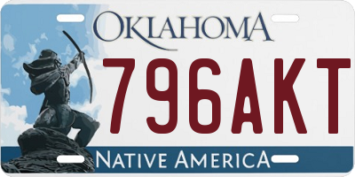 OK license plate 796AKT