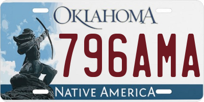 OK license plate 796AMA