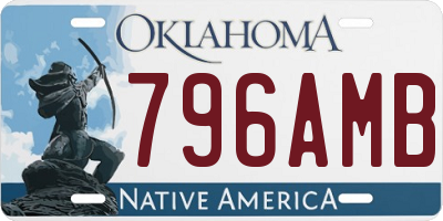 OK license plate 796AMB