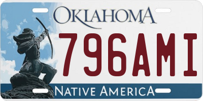 OK license plate 796AMI