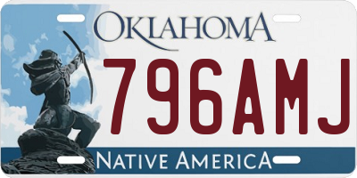 OK license plate 796AMJ