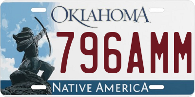 OK license plate 796AMM